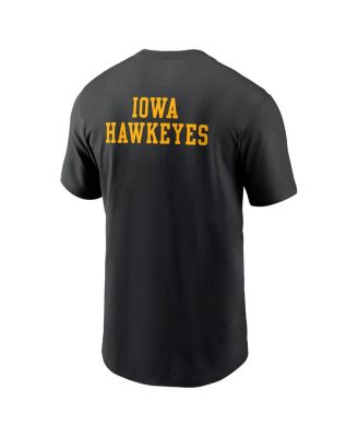 Men's Black Iowa Hawkeyes 2-Hit Stacked T-Shirt