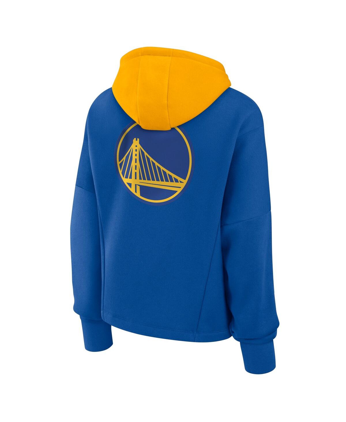 Fanatics Women's Deep Royal Golden State Warriors Post Up Boxy Pullover Hoodie