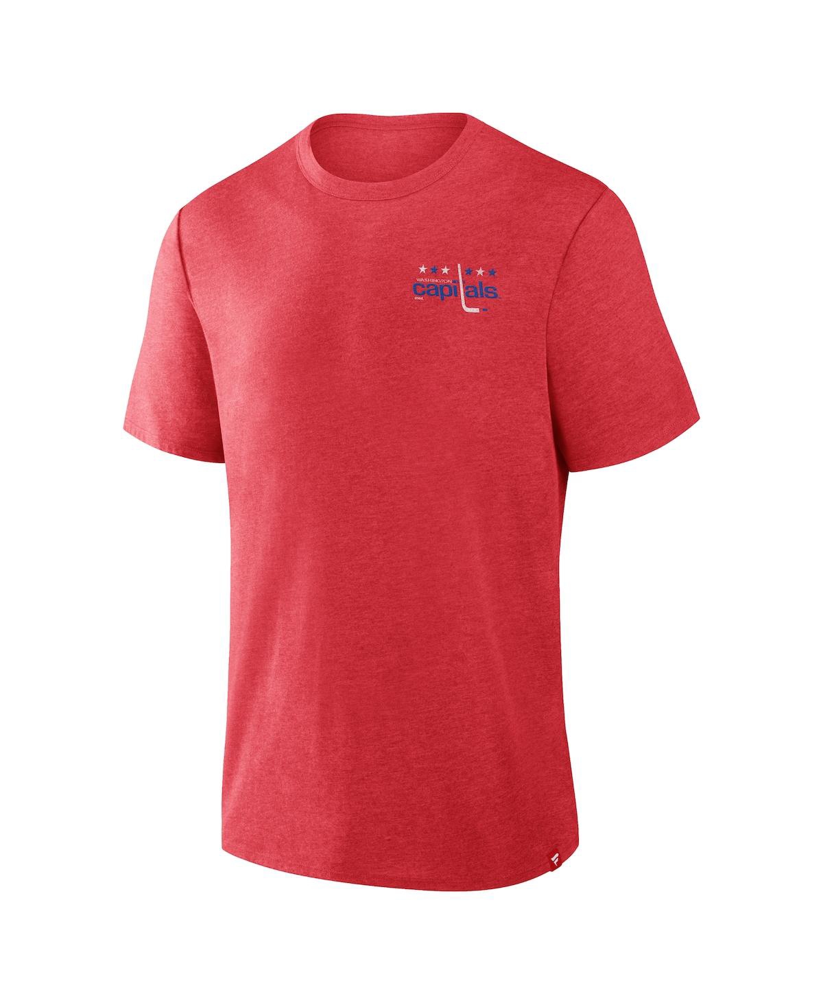 Fanatics Men's Heather Red Washington Capitals Fan Lanes Tri-blend T-shirt