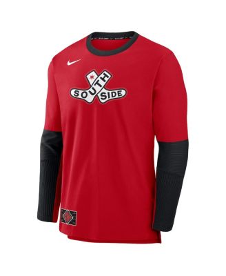 Men's Red/Black Chicago White Sox 2025 City Connect Authentic Collection Lightweight Player Tri-Blend Performance Long Sleeve T-Shirt