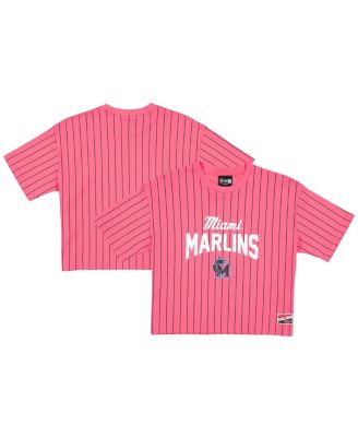 New Era - Women's Pink Miami Marlins 2025 City Connect Pinstripe T-Shirt