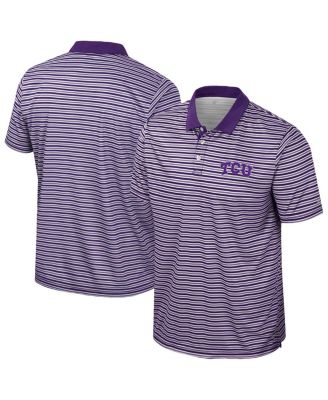 Colosseum - Men's Purple TCU Horned Frogs Striped Polo Shirt