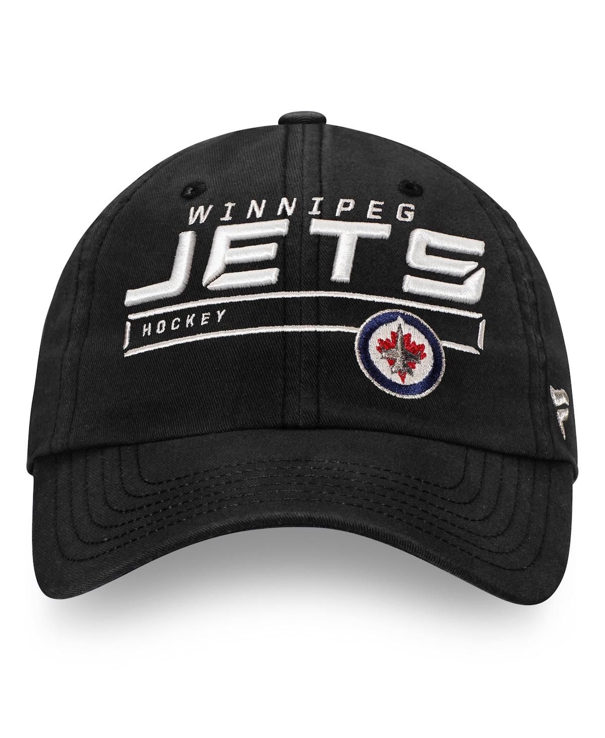 Fanatics Men's Black Winnipeg Jets Authentic Pro Rinkside Fundamental Adjustable Hat