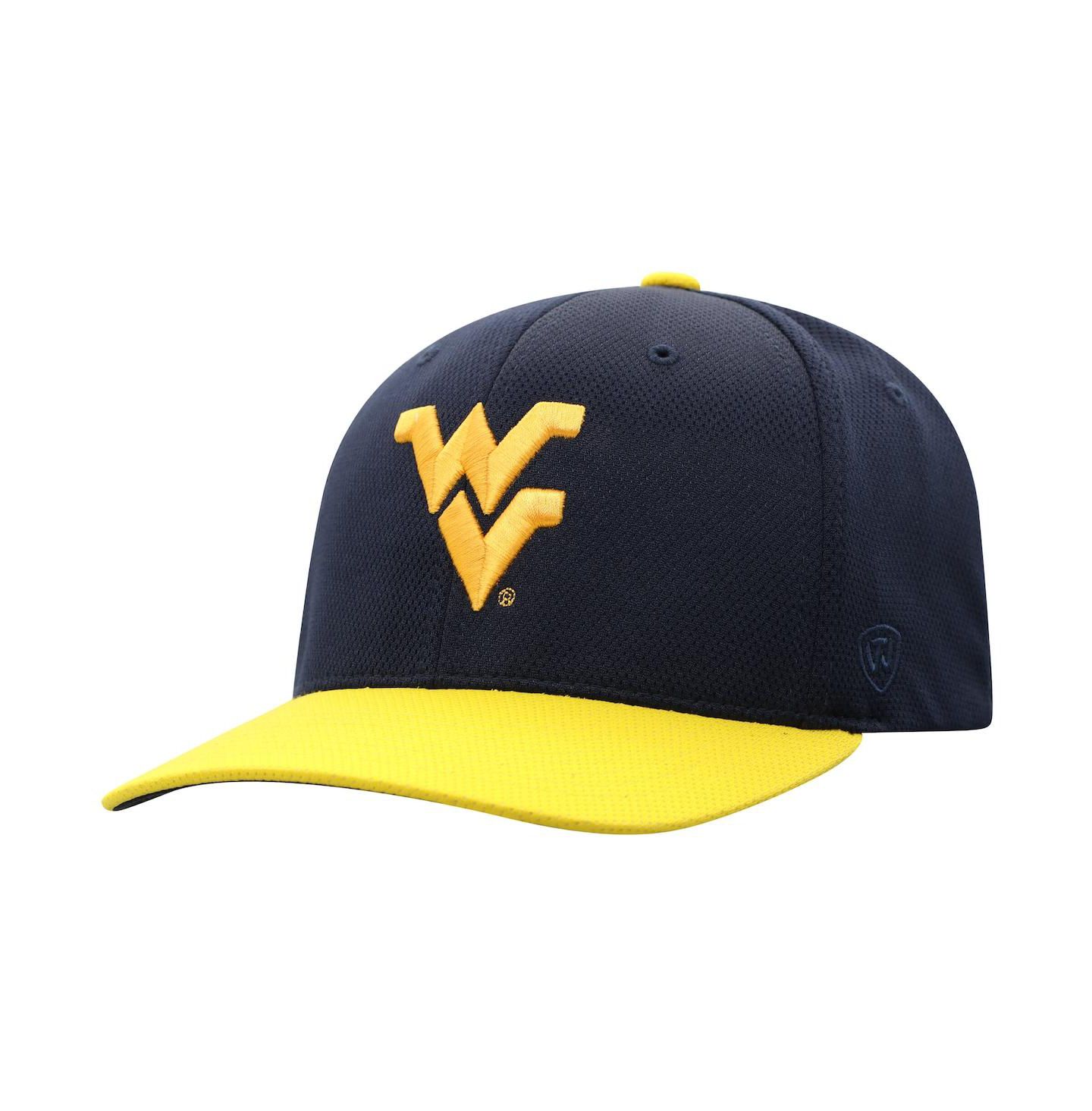 Мужская кепка Top of the World True Navy West Virginia Mountaineers Reflex Two-Tone Flex Hat — фото 3