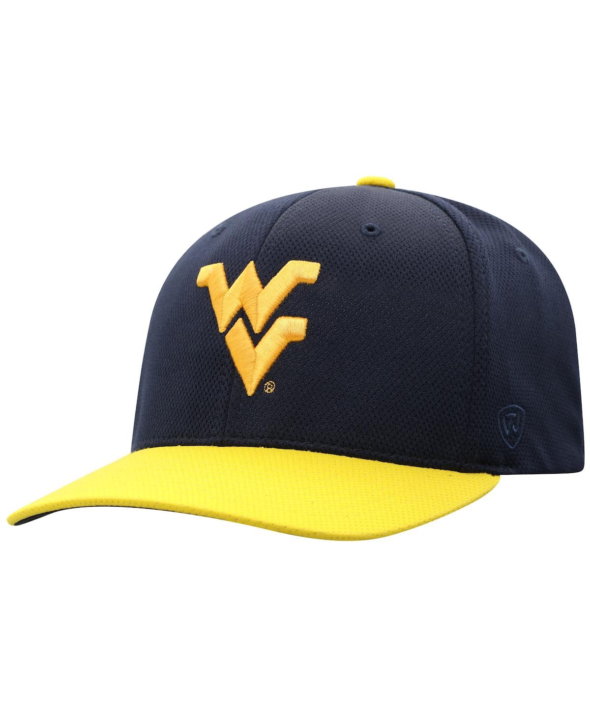 Top Of The World Men's True Navy West Virginia Mountaineers Reflex Two-tone Flex Hat