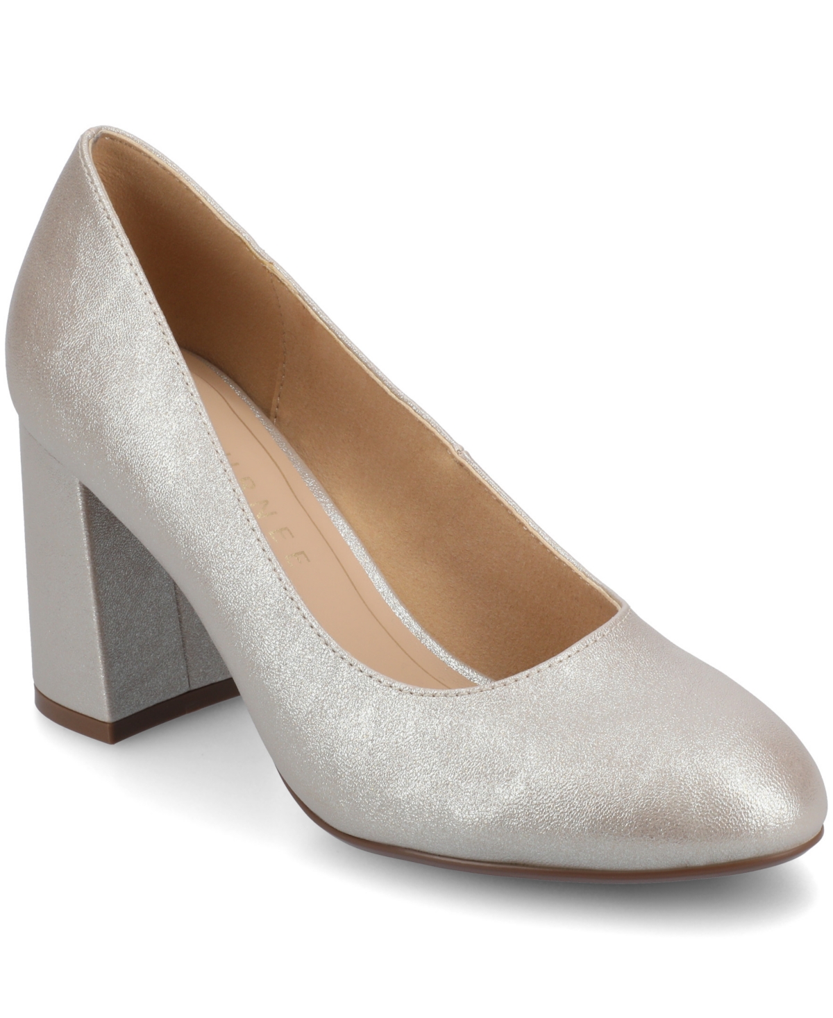 Journee Collection Women's Seraphina Round Toe Pumps In Gold