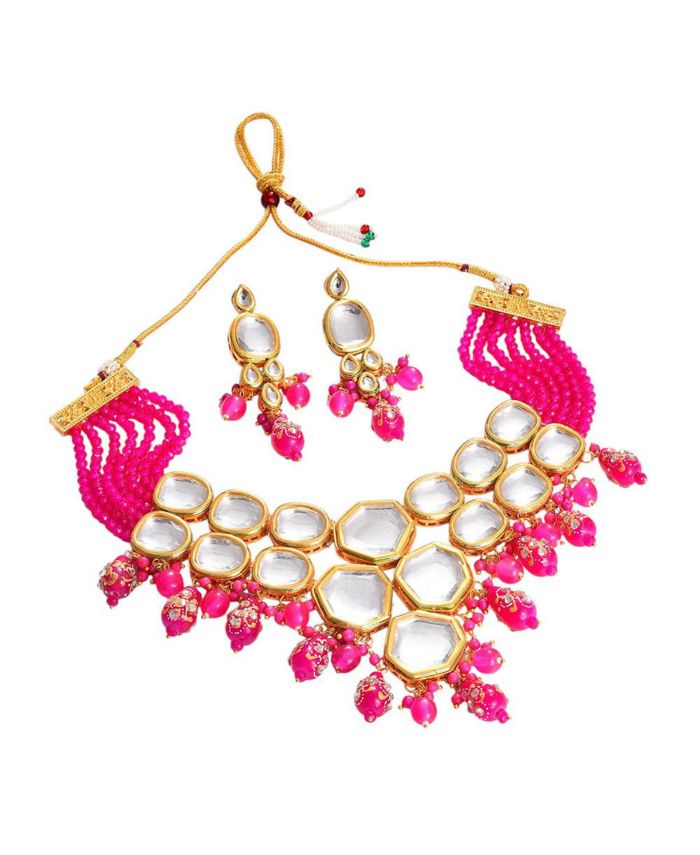 SOHI Gold Plated Stone Jewellery Set