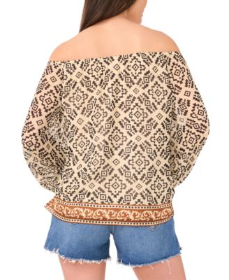 Women's Printed Off-The-Shoulder Blouse