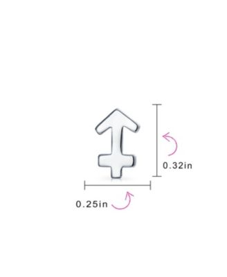 Tiny Simple Sagittarius Astrology Horoscope Zodiac Stud Earrings .925 Sterling
