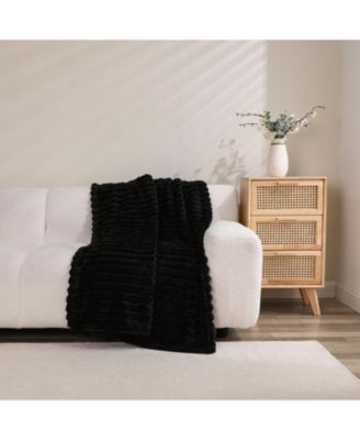 Modern Lux Ultra Soft & Plush Ribbed Accent Throw Blanket - 50 in. W x 60 in. L - Sage