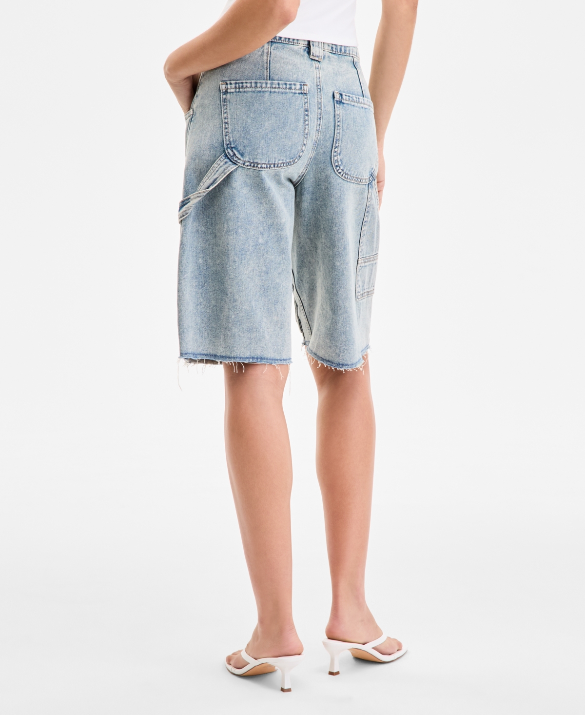 Bariii Bar Iii Women's Denim Cargo Shorts, Exclusively At Macy's
