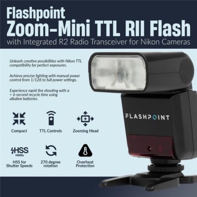 Z fc DX-Format Mirrorless Camera, Silver, Bundle with FTZ II Mount Adapter, Zoom-Mini TTL R2 Flash, 64GB Memory Card, Bag