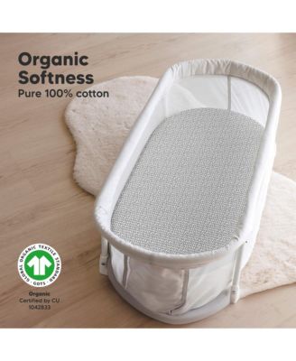 Bassinet Sheet for Baby Girls, Boys, 2-Pack Soothe Bassinet Fitted Sheets, Bedside Bassinet Mattress Sheet