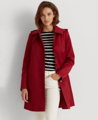 Lauren Ralph Lauren Womens Hooded A-Line Raincoat - Macy's