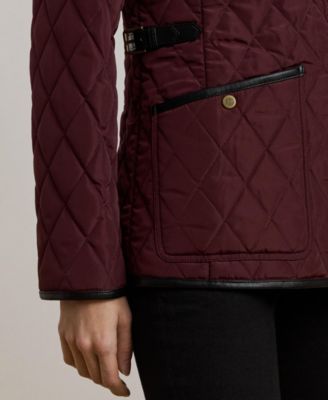 Petite Quilted Velboa Lined Coat