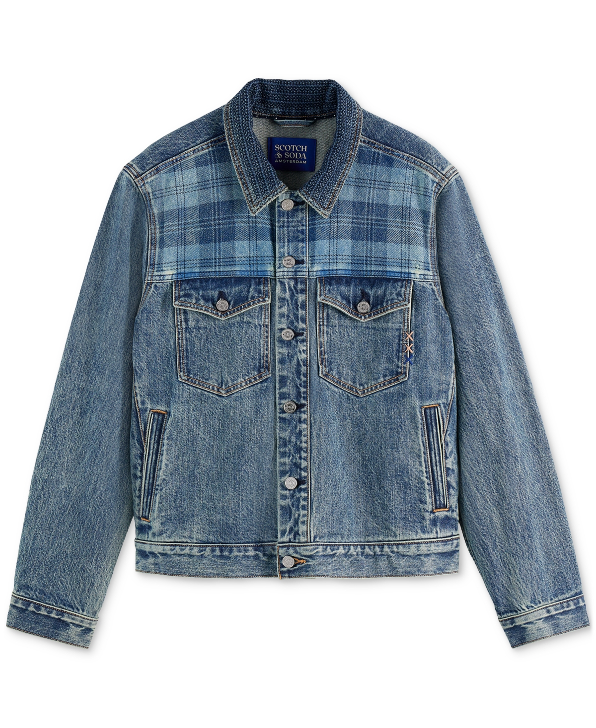 Scotch & Soda Men's Denim Trucker Jacket In Green