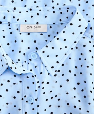 Women's Printed Silky Button-Front Shirt, Exclusively at Macy's