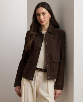 Lauren Ralph Lauren Women's Buttoned Suede Jacket - Macy's