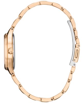 Eco-Drive Women's Disney Mickey & Minnie Take Paris Rose Gold-Tone Stainless Steel Bracelet Watch 29mm