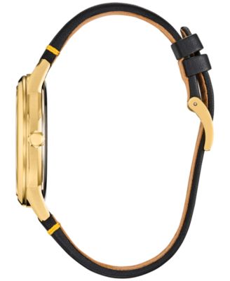 Eco-Drive Men's Disney Donald Duck Seeing Stars Black Leather Strap Watch 40mm