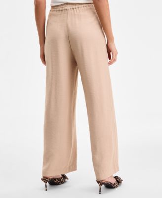 Women's High-Rise Pleated Straight-Leg Pants, Exclusively at Macy's
