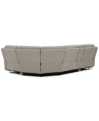 Kristyan 5-Pc. Fabric Sectional with 2 Power Recliners and Console, Exclusively at Macy's