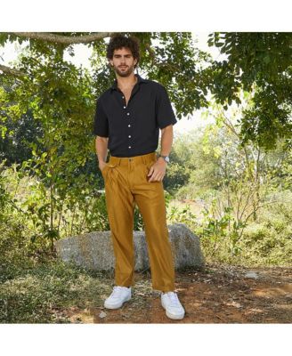 Men's Mustard Yellow Corduroy Tailored Trousers