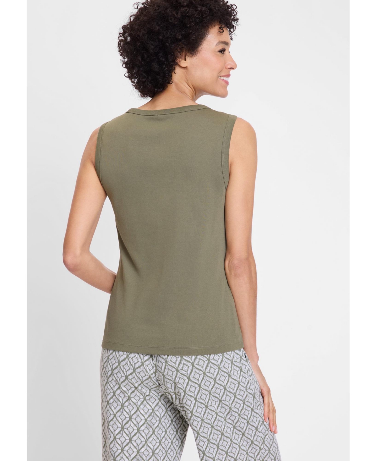 Olsen Women's Round Neck Sleeveless Shell