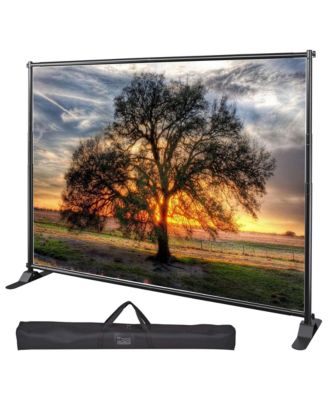 10' Telescopic Adjustable Backdrop Stand Trade Show Photo Display Wall Exhibitor