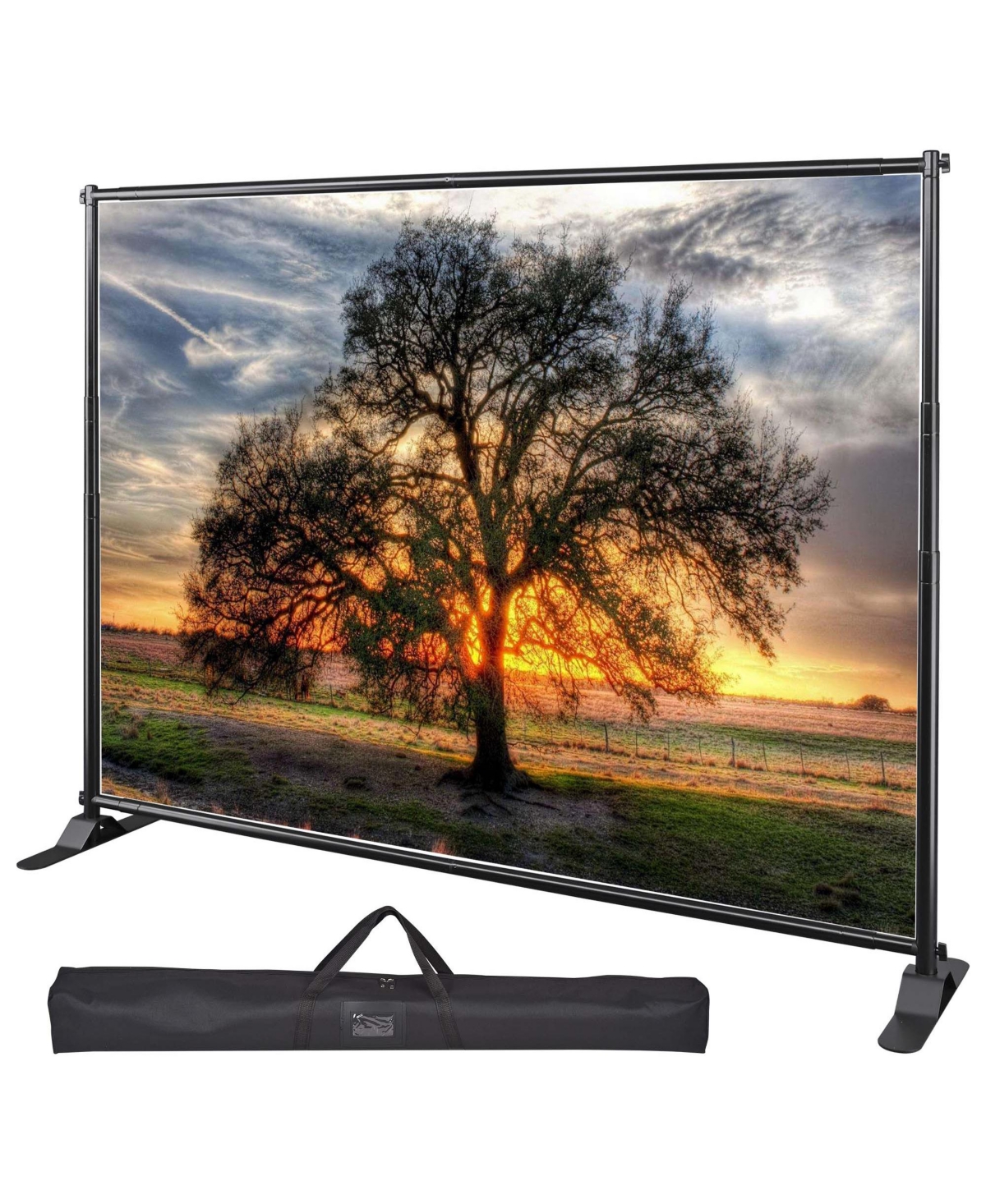 Yescom 10' Telescopic Adjustable Backdrop Stand Trade Show Photo Display Wall Exhibitor - Black