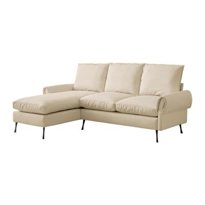 Streamdale Modern Technical Leather Sofa with Reversible Chaise Lounge