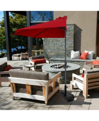 9 Feet Patio Bistro Half Round Umbrella without Weight Base