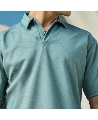 Men's Sea Green Scratch-Tactile Polo T-Shirt