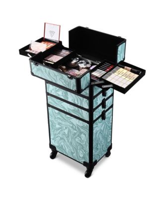 3-Piece Makeup Train Cases Cosmetic Organizer Kit Wheel CB Dusk