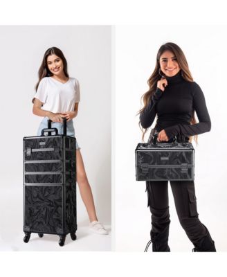 3-Piece Makeup Train Cases Cosmetic Organizer Kit Wheel CB Dusk