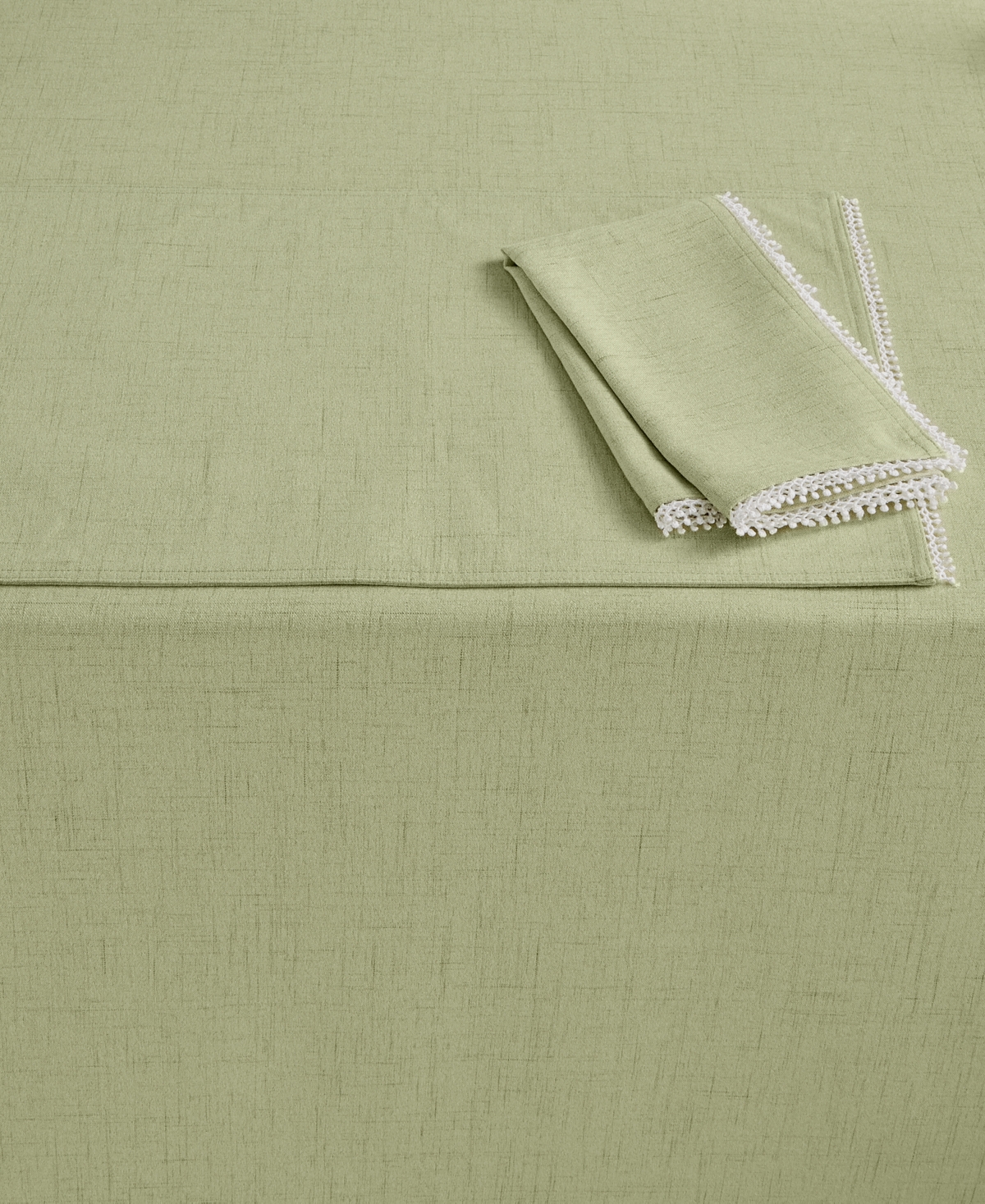 Lenox French Perle 70" Round Tablecloth In Pistachio