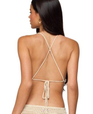 Women's Alora Iridescent Crochet Backless Top