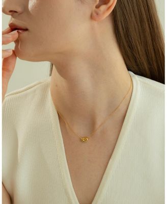 Sterling Silver 18k Gold Plated Alexandra Necklace & Stud Earrings Set