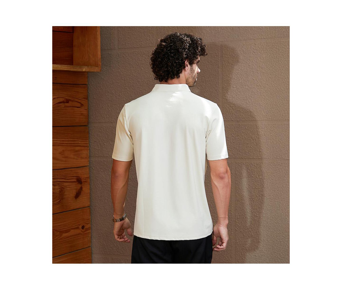 Мужская футболка Cahoot Campus Sutra Off-White Seamless Waffle Polo, цвет: Белый — фото 5