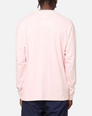 Men's Floral Pocket Oversized Long Sleeve T-Shirt, Pink, M