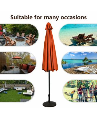 9 FT Outdoor Market Patio Table Umbrella Push Button Tilt Crank Lift