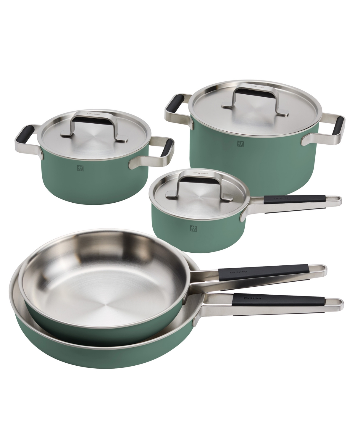 Zwilling Pure 8-pc Stainless Steel Cookware Set In Green