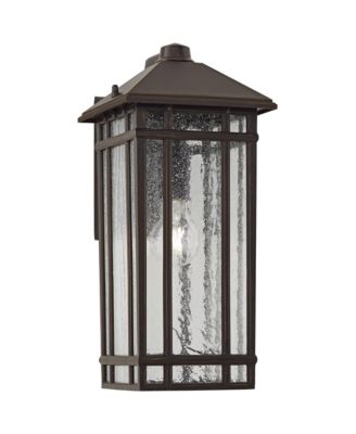Sierra Craftsman 16 1/2" High Farmhouse Rustic Outdoor Wall Light Fixture Mount Set of 2 Oil Rubbed Bronze Finish