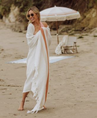 Oceanside Washable Cotton Beach Blanket, 66" x 80"