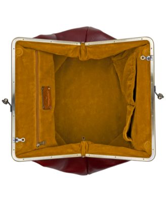 Serafina Extra-Large Leather Kisslock Bag