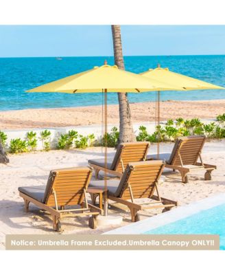 9ft Outdoor Umbrella  Replacement Canopy with 6 Ribs Market Table Top Sunshade Cover Garden Beach Balcony