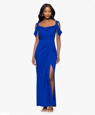 Betsy & Adam - Women's Cold-Shoulder Cowlneck Dress