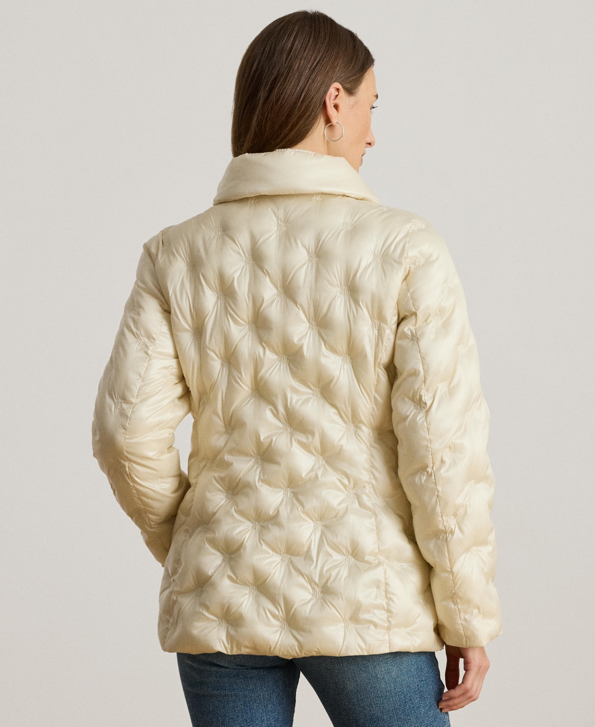 Ralph Lauren Women's Embroidered Puffer Coat In Neutral