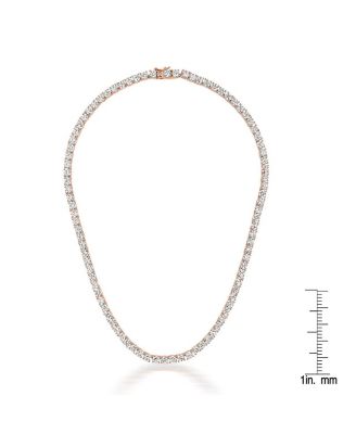 Sterling Silver Clear Cubic Zirconia 4MM Tennis Necklace
