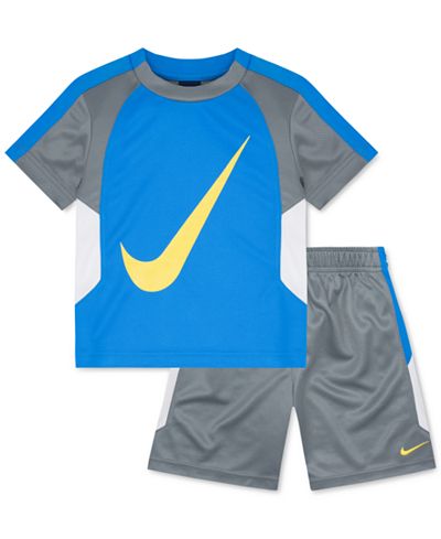Nike Little Boys' 2-Piece Swoosh GFX T-Shirt & Shorts Set - Shirts ...